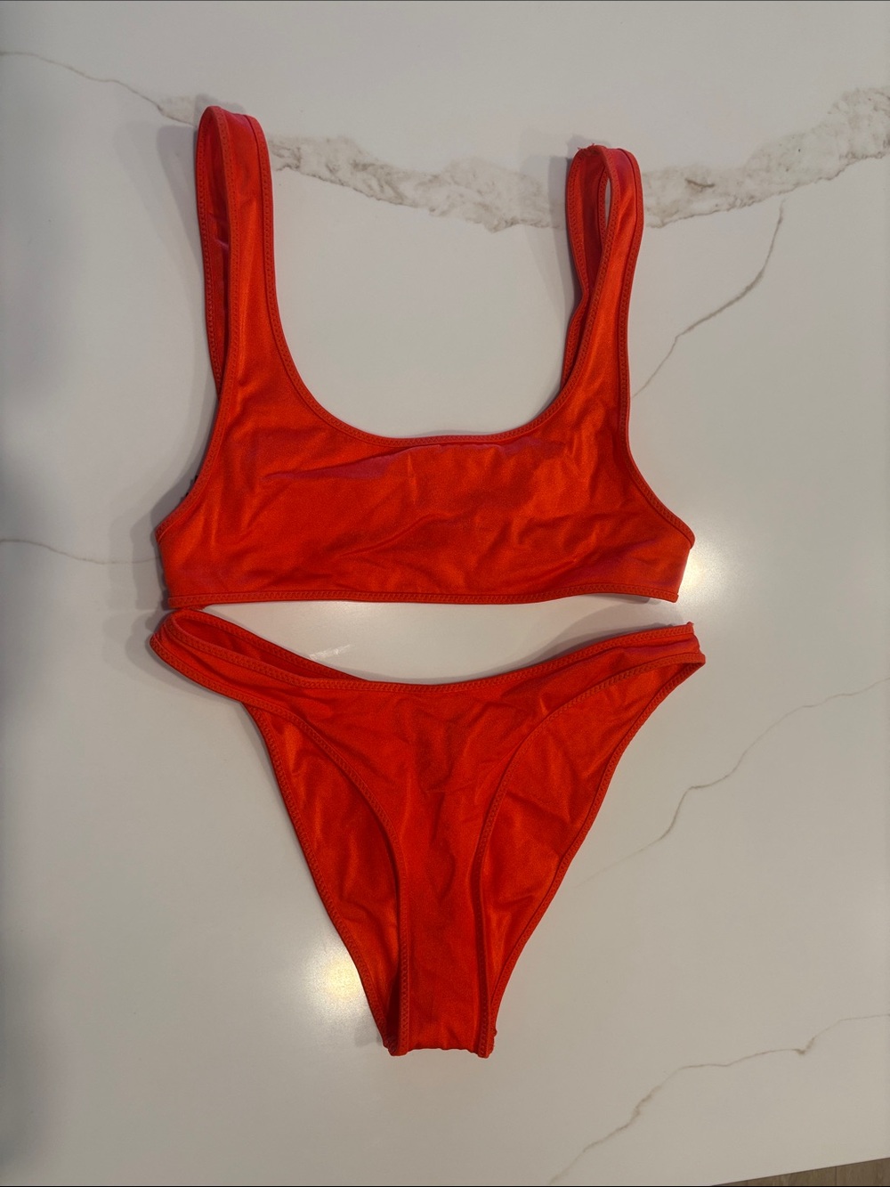 triangl swimwear Vibrant Orange Scoop Bikini Set